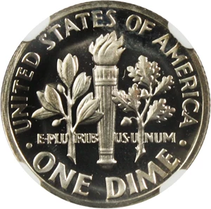 image for: 1970 No S 10c NGC Proof 68 CAM
