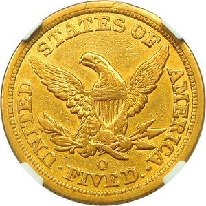 image for: 1851-O $5 NGC XF45
