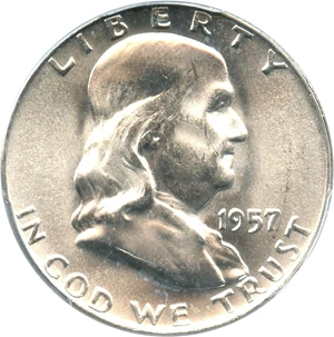 image for: 1957-D 50c PCGS MS64+