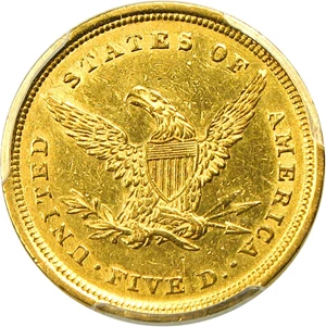 image for: 1839-C $5 PCGS AU53 - Very Scarce Early Charlotte Gold Coin