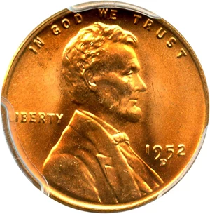 image for: 1952-D 1c PCGS MS67 RD