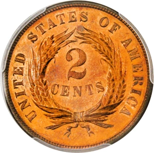 image for: 1872 2c PCGS/CAC MS66 RB - Major Gem Rarity - Finest RB Graded