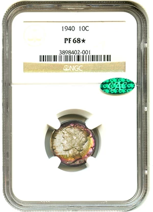 image for: 1940 10c NGC/CAC Proof 68 (NGC Star)