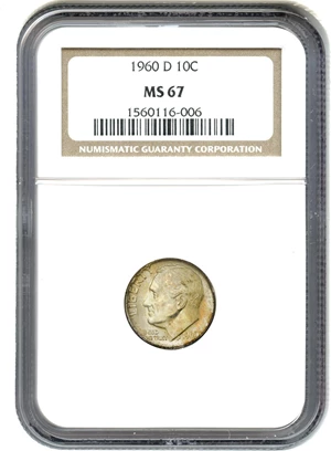 image for: 1960-D 10c NGC MS67 - No Reserve!