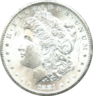 image for: 1881-CC $1 PCGS MS63 (GSA Hoard, with COA)