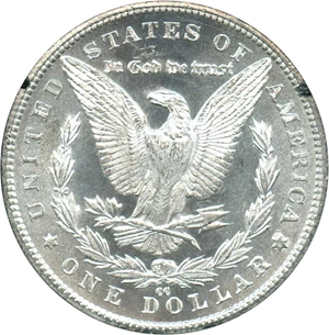 image for: 1885-CC $1 PCGS MS62 (GSA Hoard, with COA)
