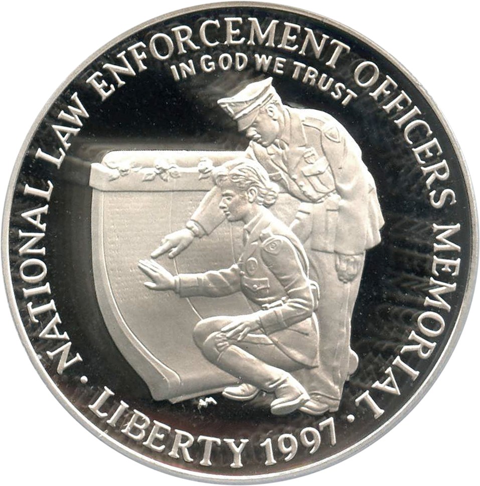 image for: 1997-P Law Enforcement/Officers Memorial $1 PCGS Proof 69 DCAM - No Reserve!