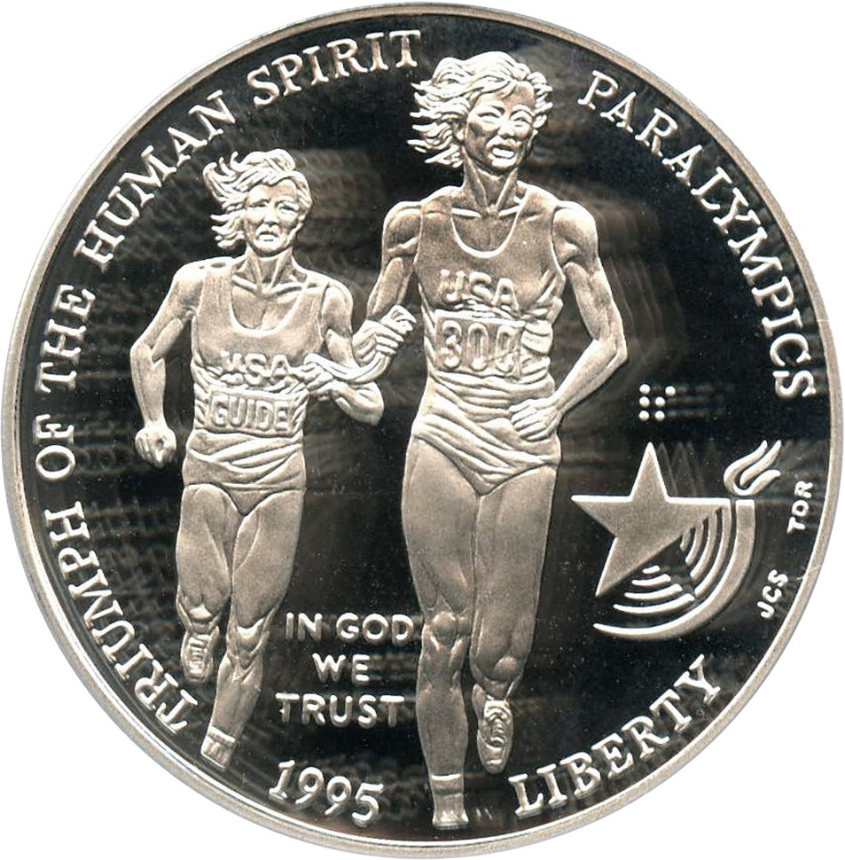 image for: 1995-P Paralympics Blind Runner $1 PCGS Proof 69 DCAM - No Reserve!