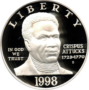 image for: 1998-S Black Patriots/Crispus Attucks $1 PCGS Proof 69 DCAM - No Reserve!