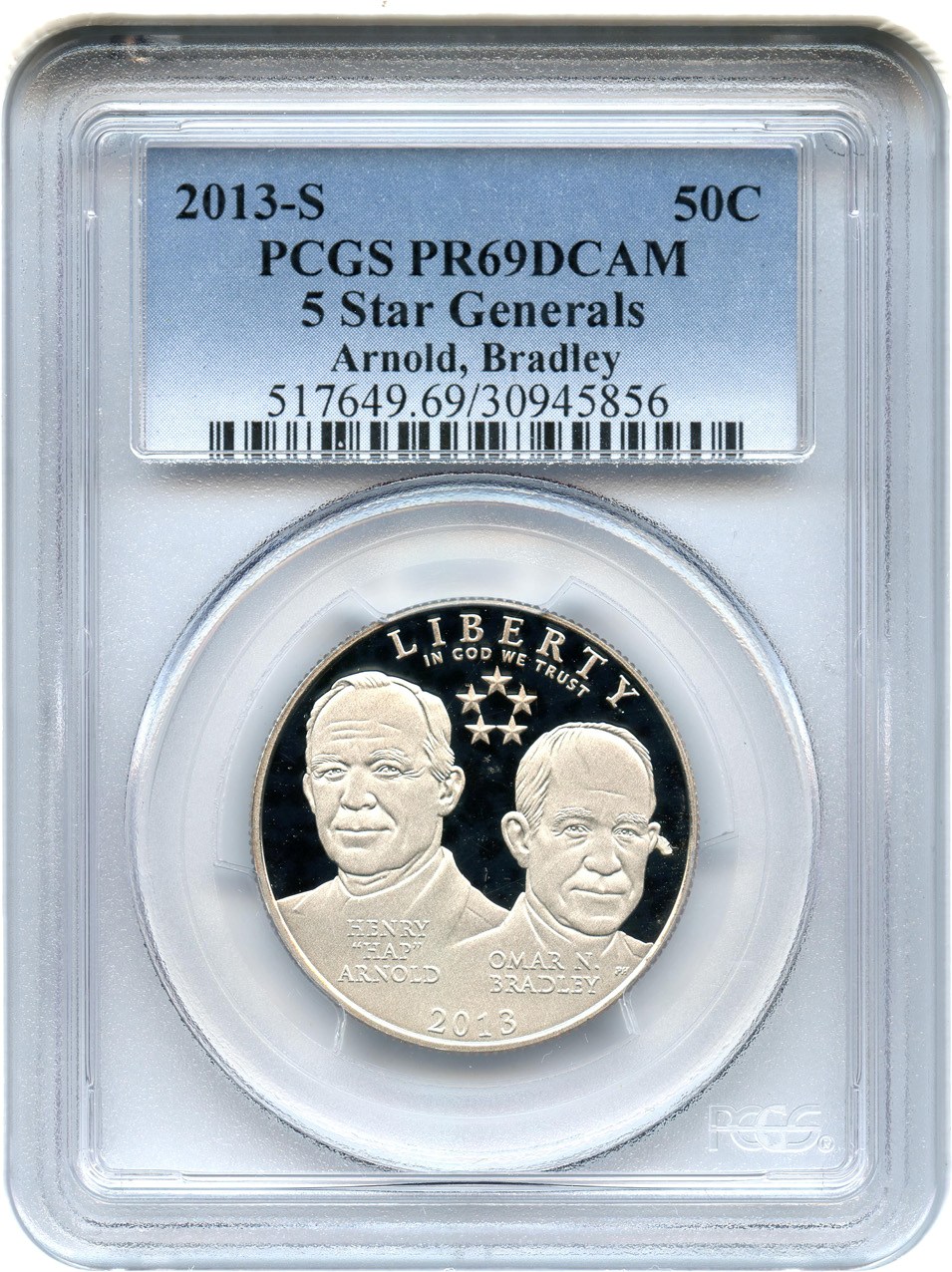 image for: 2013-S 5 Star Generals 50c PCGS Proof 69 DCAM - No Reserve!