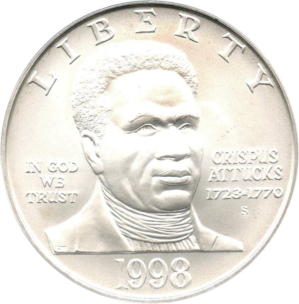 image for: 1998-S Black Patriots/Crispus Attucks $1 PCGS MS69 - No Reserve!
