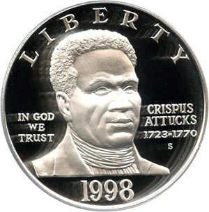 image for: 1998-S Black Patriots/Crispus Attucks $1 PCGS Proof 69 DCAM - No Reserve!