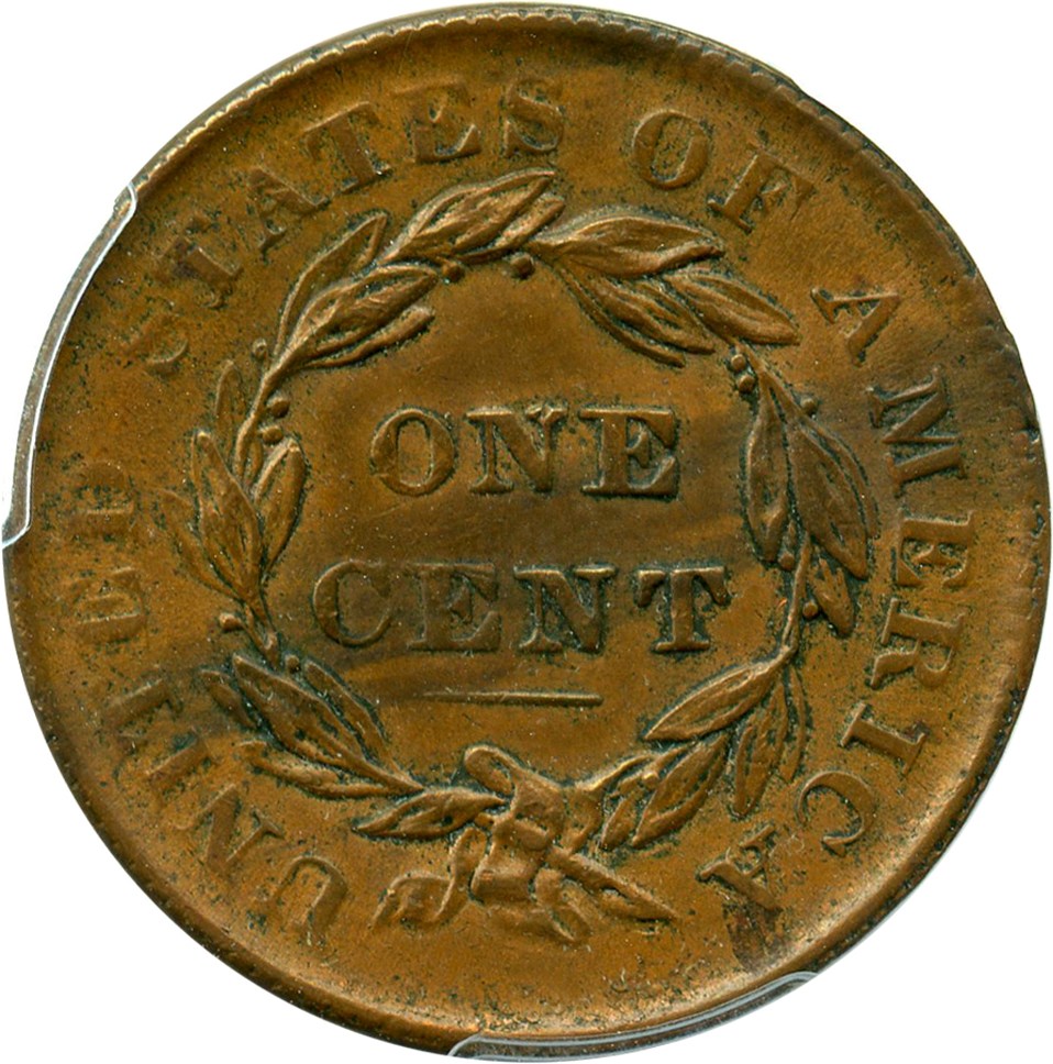 image for: 1835 1c PCGS/CAC AU58 (Small 8, Small Stars, N-6)