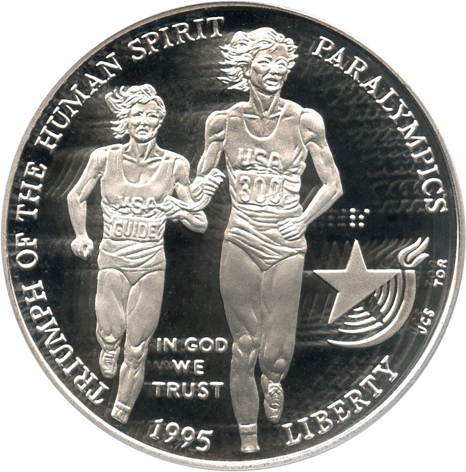 image for: 1995-P Paralympics Blind Runner $1 PCGS Proof 69 DCAM - No Reserve!