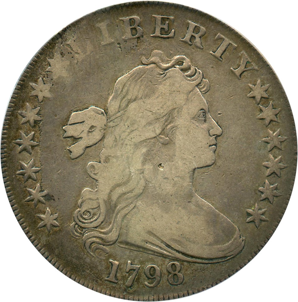 image for: 1798 Large Eagle $1 PCGS/CAC F12 (B-14 BB-122)