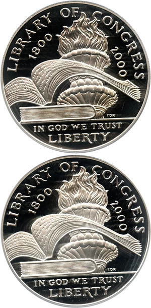 image for: Investor Lot of 2000-P Library of Congress $1: All PCGS Proof 69 DCAM (2 Coins) - No Reserve!