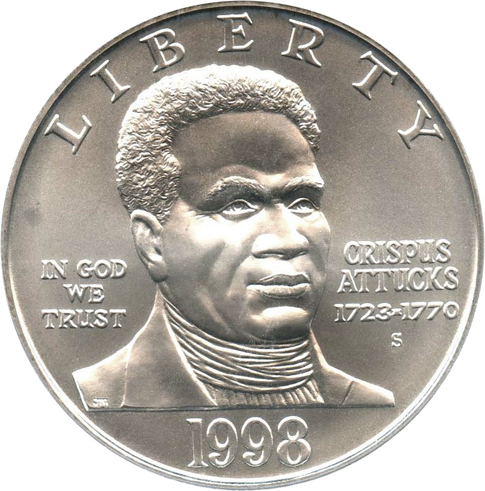 image for: 1998-S Black Patriots/Crispus Attucks $1 PCGS MS69 - No Reserve!