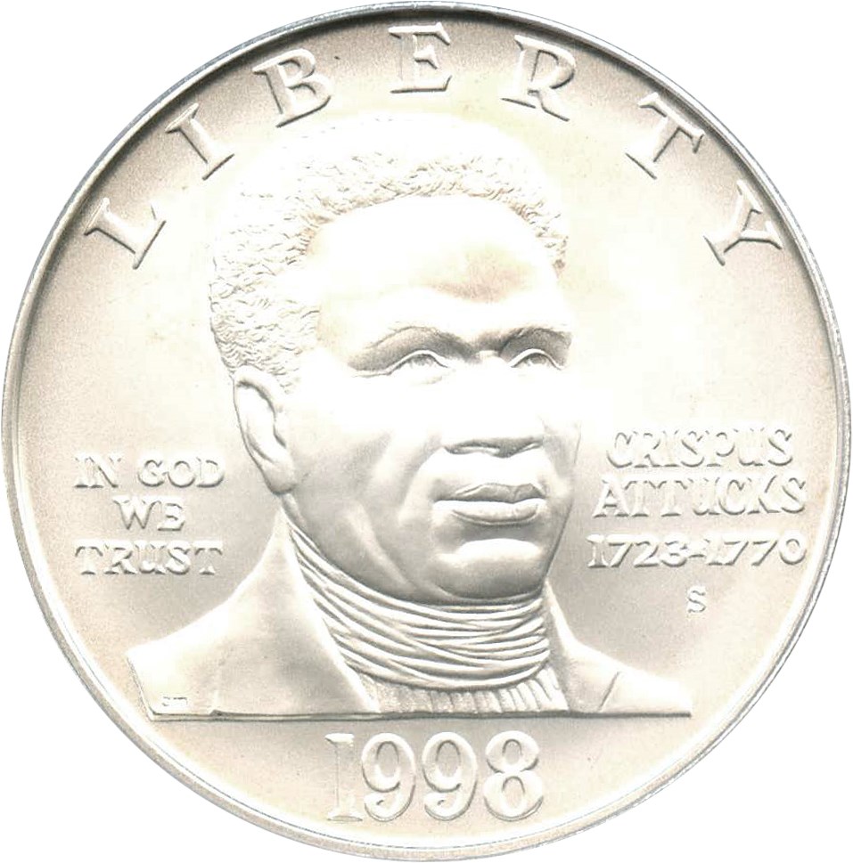 image for: 1998-S Black Patriots/Crispus Attucks $1 PCGS MS69 - No Reserve!