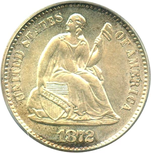 image for: 1872-S H10c PCGS MS64 (Mintmark Above Wreath)