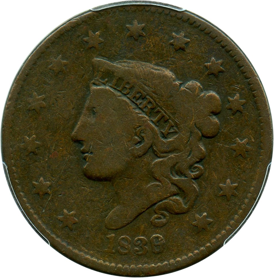 image for: 1839/6 1c PCGS/CAC VG-8