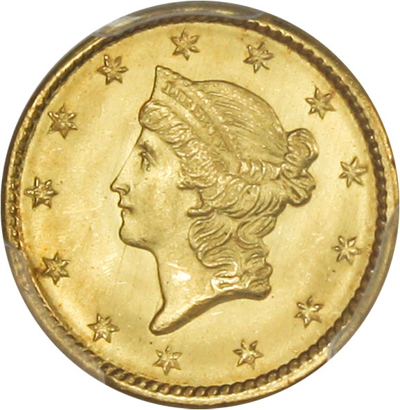 image for: 1850 G$1 PCGS MS65