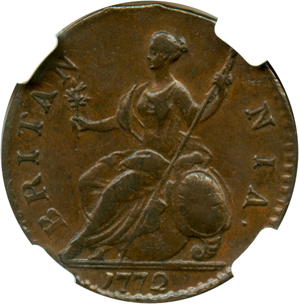 image for: Great Britain: 1772 1/2 D NGC XF45