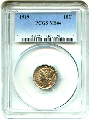 image for: 1919 10c PCGS MS64 - No Reserve!