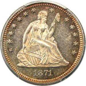 image for: 1871 25c PCGS MS61
