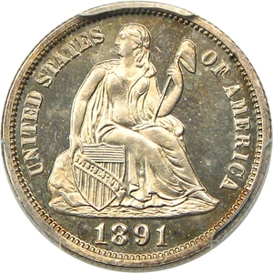 image for: 1891 10c PCGS/CAC Proof 65 CAM