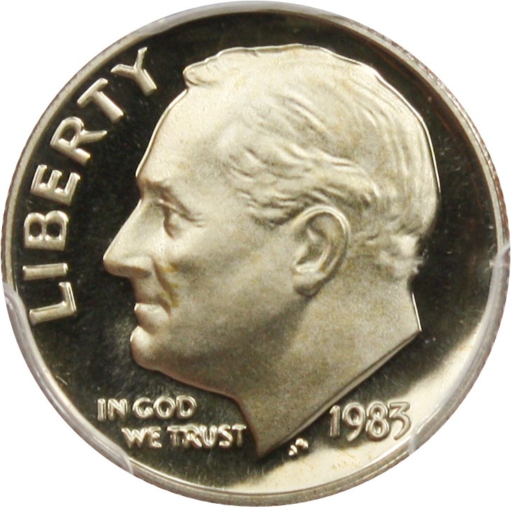 image for: 1983 No S 10c PCGS Proof 69 DCAM