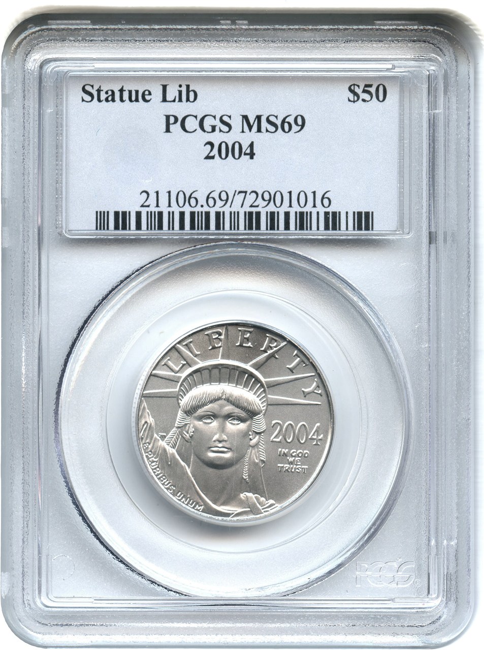 image for: 2004 Platinum Eagle $50 PCGS MS69- No Reserve!