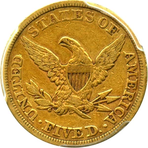 image for: 1846 $5 PCGS/CAC XF40 (Large Date)
