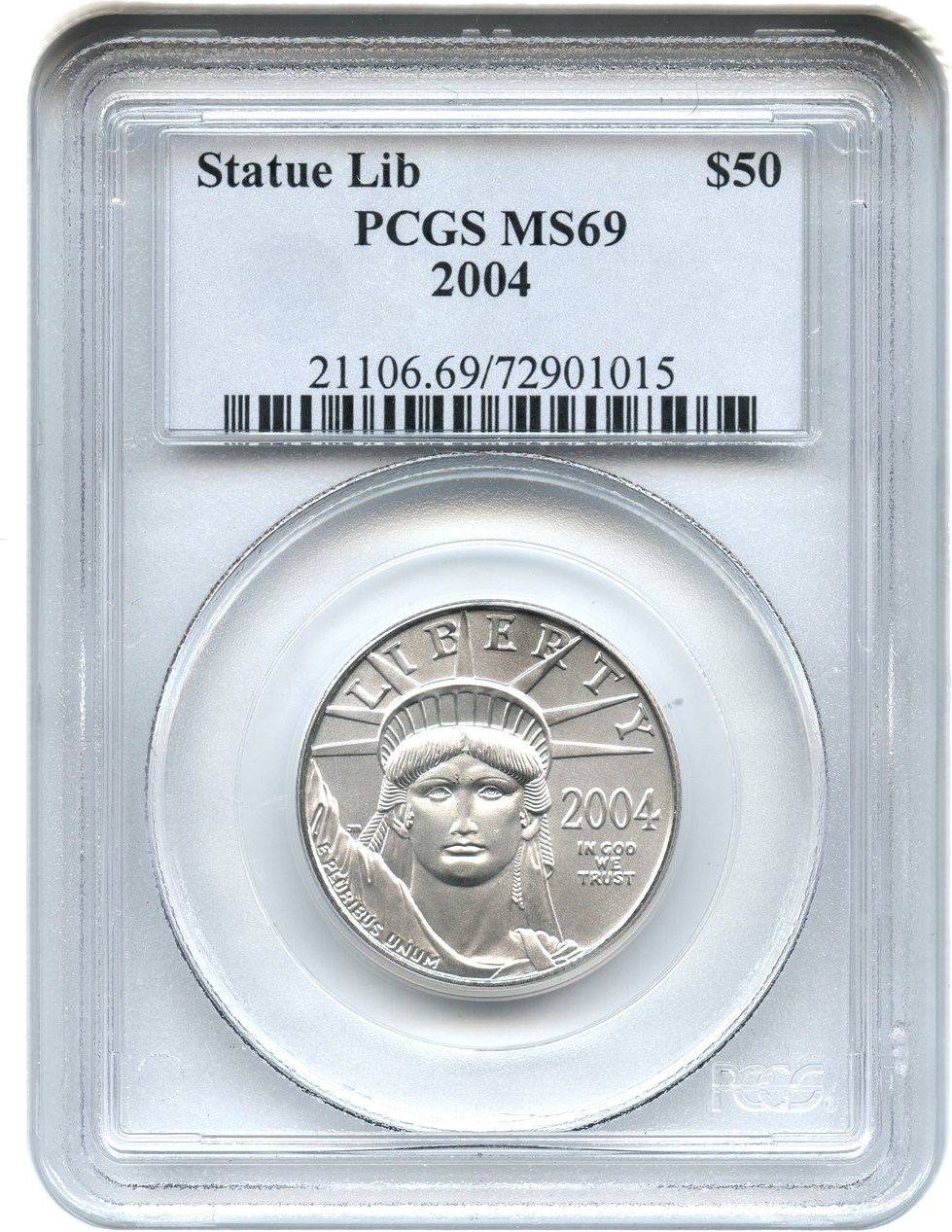 image for: 2004 Platinum Eagle $50 PCGS MS69 - No Reserve!