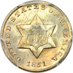 image for: 1851-O 3cS PCGS MS66