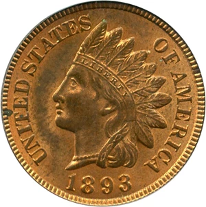 image for: 1893 1c PCGS MS64 RB