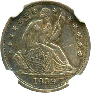 image for: 1839 H10c NGC AU58 (No Drapery) - No Reserve!