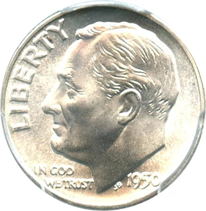 image for: 1950-D 10c PCGS MS67 FB