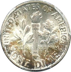 image for: 1951-S 10c PCGS MS67 FB