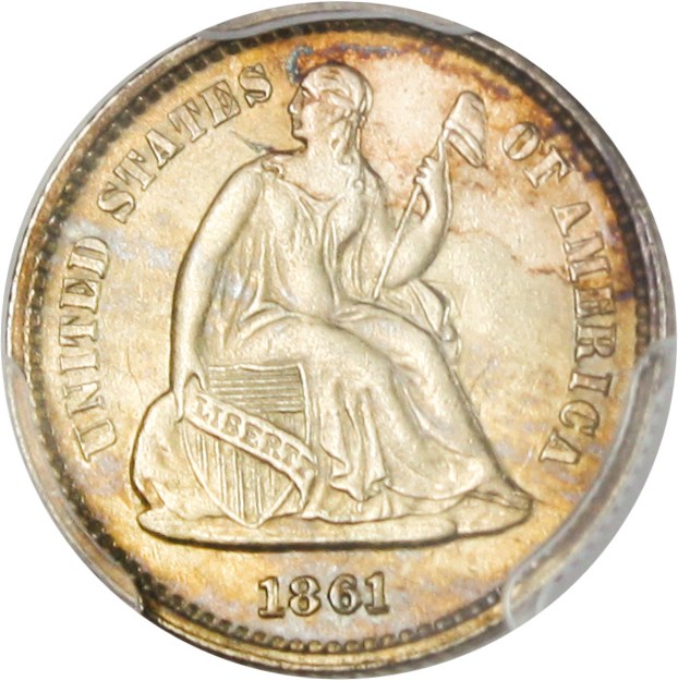 image for: 1861/0 H10c PCGS MS64