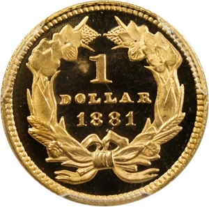 image for: 1881 G$1 PCGS/CAC Proof 64 DCAM