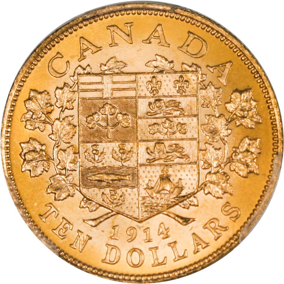 image for: 1914 Canada $10 PCGS MS63