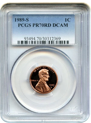 image for: 1989-S 1c PCGS Proof 70 RD DCAM