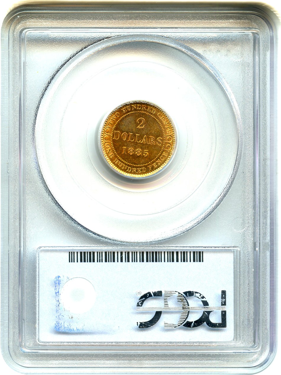image for: Newfoundland: 1885 Gold $2 PCGS AU55 (KM-5) 0.0981 oz gold