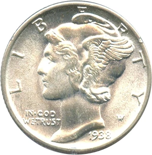 image for: 1938 10c PCGS MS65