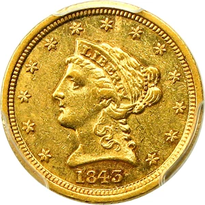 image for: 1843-D $2 1/2 PCGS AU55 (Small D)