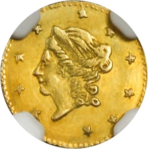 image for: California Fractional Gold: 1871 50c NGC MS63 (Round Liberty, BG-1011)