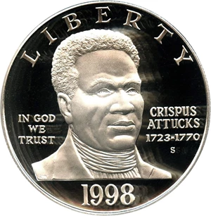image for: 1998-S Black Patriots/Crispus Attucks $1 PCGS Proof 69 DCAM - No Reserve!