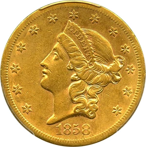 image for: 1858-S $20 PCGS Secure XF45