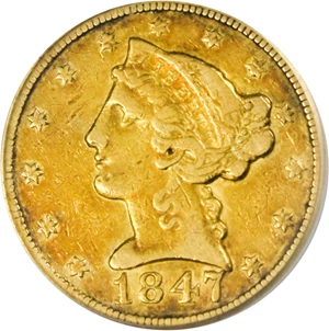 image for: 1847-C $5 PCGS VF30