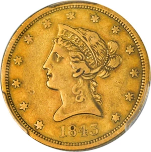 image for: 1843-O $10 PCGS XF40